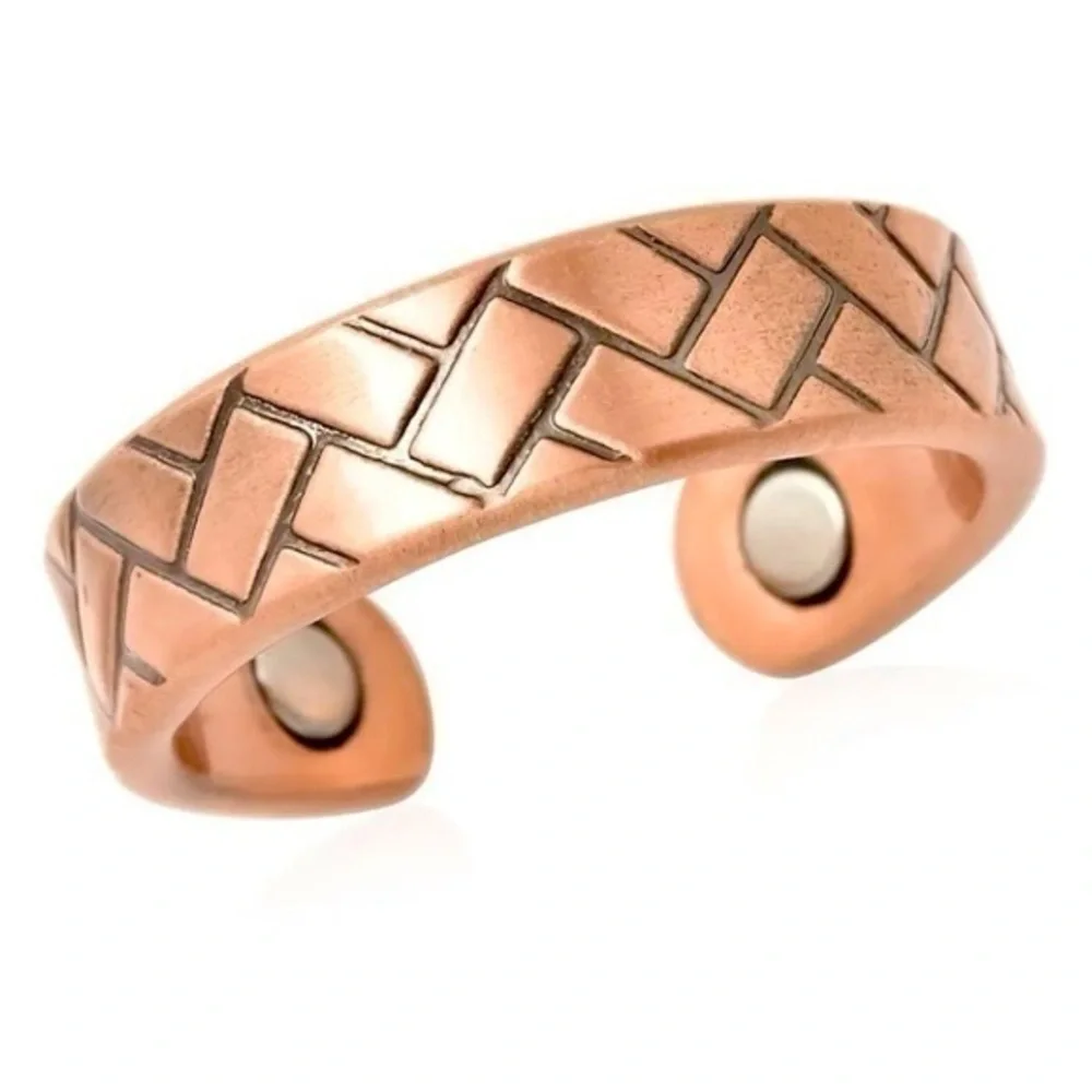 🆕 Magnetic Therapy Adjustable Open Ring In Rose Gold